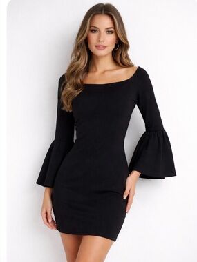Gianni Bini LBD Mini M Bell Sleeve Quite Luxury Capsule Wardrobe Minimalist Chic